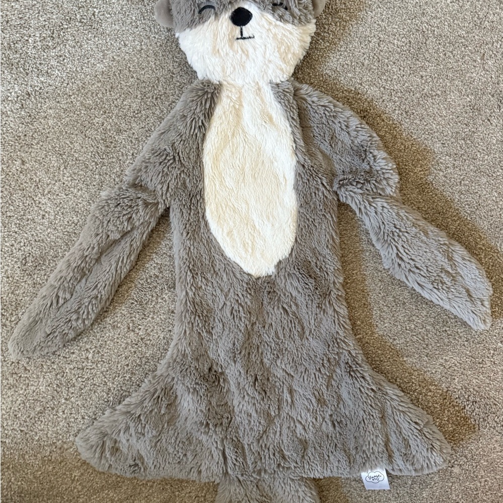 Cozy Gray and Cream Stuffed Animal Blanket
